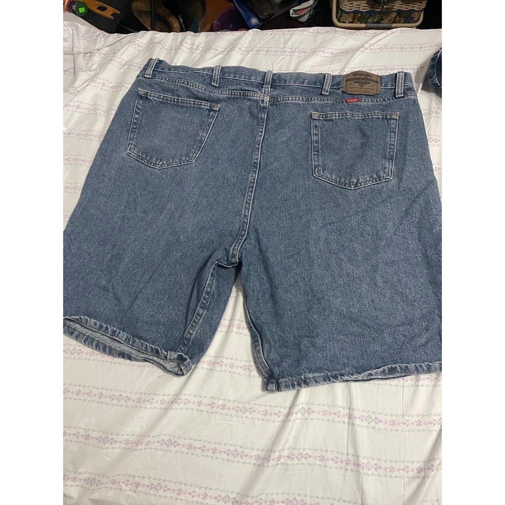 Mens 46 Wrangler Relaxed 10" Shorts Utility Denim dblue Jean Classic Dad Jorts